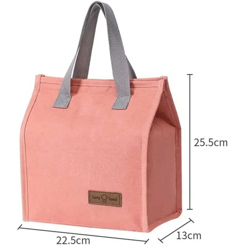 Geanta termoizolanta tip bento bag pentru pranz, 22.5 x 13 x 25.5 cm, 3.3 L, roz