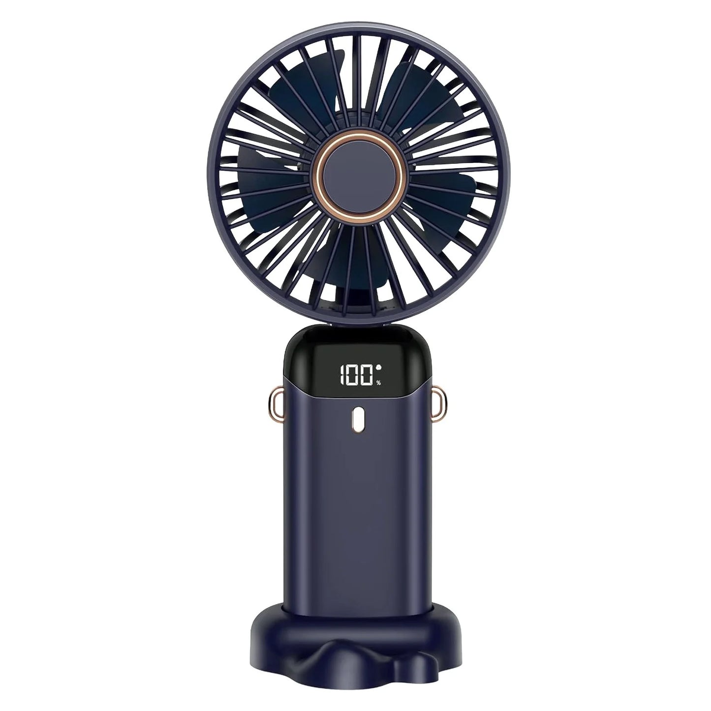 Ventilator Portabil 3 in 1 cu Aromaterapie, 5 Viteze, Ecran LCD, USB-C, Autonomie 12 Ore, Pliabil, Albastru