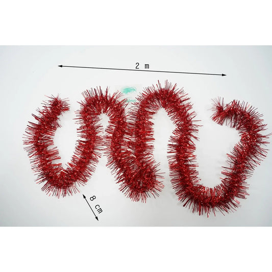 Betala craciun rosu, 2 m x 8 cm, folie PVC, interior exterior