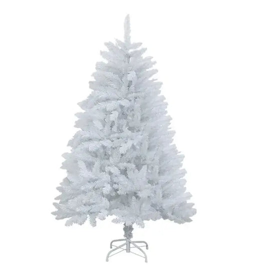 Brad artificial Craciun, 150 cm, alb, 450 ramuri, suport clasic, interior exterior