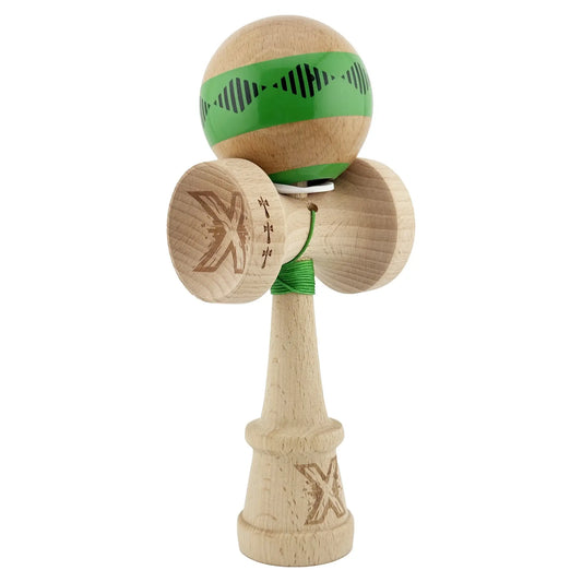 Kendama X, Profesionala, Super Sticky Cupe Mari, Verde/Maro