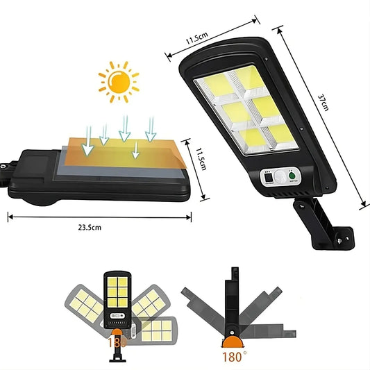 Lampă solară LED 37 cm cu senzor de mișcare și telecomandă