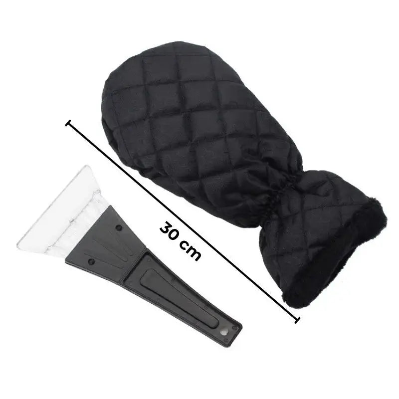 Set mănușă + racletă pentru zăpadă – impermeabil, izolație bumbac, 31×15 cm (negru)