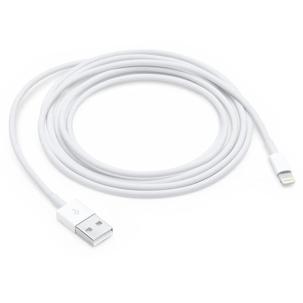 Cablu USB-A la Lightning 1 m, alb, compatibil cu iPhone, pentru incarcare si transfer de date