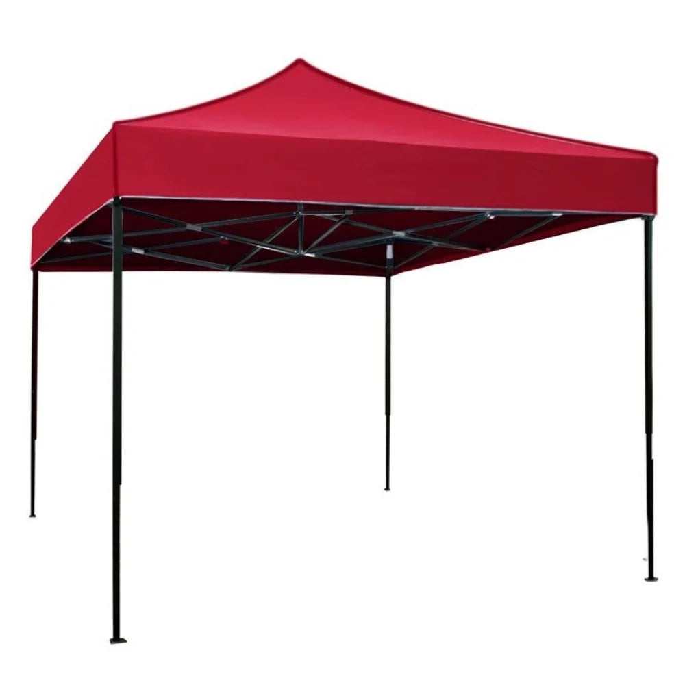 Cort pavilion pliabil 3x3 m, rosu, cu cadru metalic, pentru gradina si curte