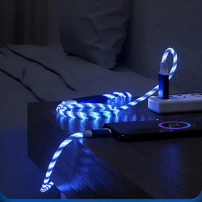 Cablul de date 3-în-1 luminos 1 m, Albastru