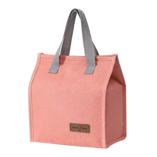 Geanta termoizolanta tip bento bag pentru pranz, 22.5 x 13 x 25.5 cm, 3.3 L, roz