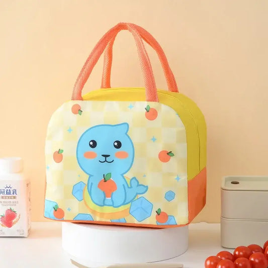 Geanta termoizolanta copii cu model foca pentru scoala si gradinita, 23 x 13 x 19 cm