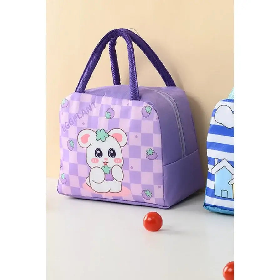 Geanta termoizolanta copii cu model iepuras pentru scoala si gradinita, 23 x 13 x 19 cm