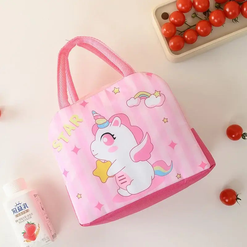 Geanta termoizolanta copii cu model unicorn pentru scoala si gradinita, 23 x 13 x 19 cm