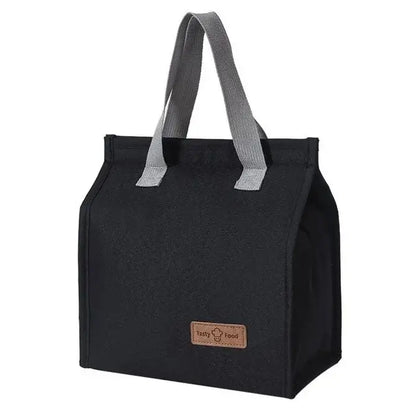 Geanta termoizolanta tip bento bag pentru pranz, 22.5 x 13 x 25.5 cm, 3.3 L, negru