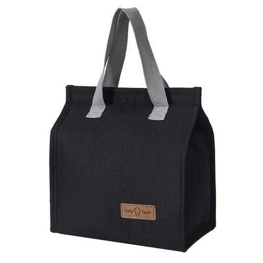 Geanta termoizolanta tip bento bag pentru pranz, 22.5 x 13 x 25.5 cm, 3.3 L, negru