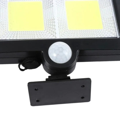 Lampa solara de exterior, cu senzor de miscare, 108 COB LED, 2400 lm, IP65, neagra