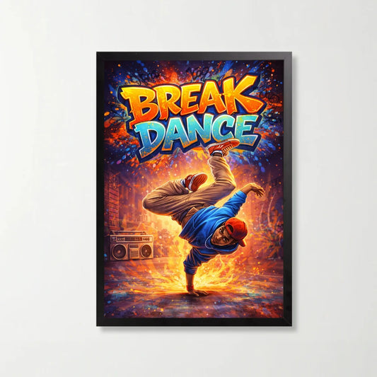 Tablou decorativ Break Dance, 21 x 29.7 cm, rama neagra