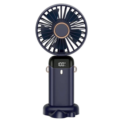 Ventilator Portabil 3 in 1 cu Aromaterapie, 5 Viteze, Ecran LCD, USB-C, Autonomie 12 Ore, Pliabil, Albastru