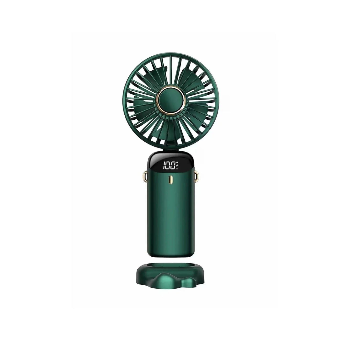Ventilator Portabil 3 in 1 cu Aromaterapie, Ecran LCD, 5 Viteze, Incarcare USB, Autonomie 12 Ore, Pliabil, Verde