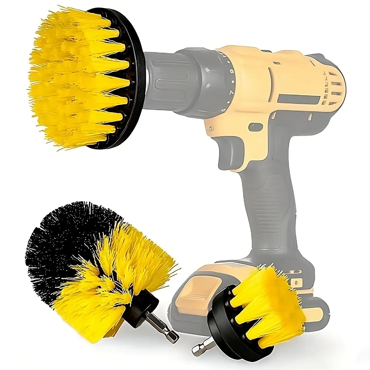 Set 3 perii curățare cu adaptor pentru bormașină autofiletantă