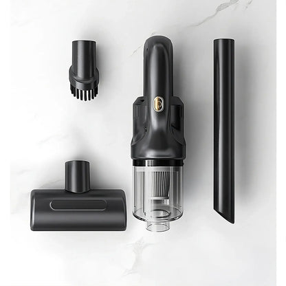 Aspirator portabil fără fir – autonomie 45 min, încărcare USB, pentru casă și mașină, negru