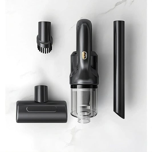 Aspirator portabil fără fir – autonomie 45 min, încărcare USB, pentru casă și mașină, negru