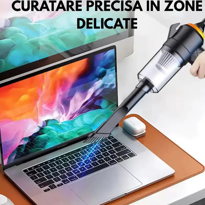 Aspirator portabil 4-în-1 fără fir, 32×15 cm, Negru