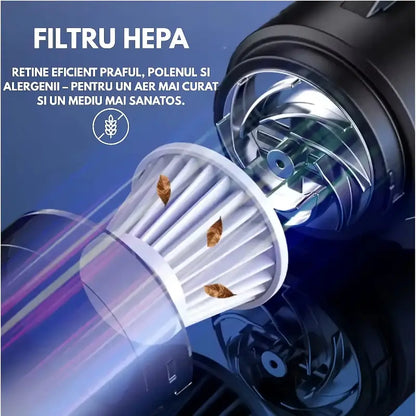 Aspirator portabil 4-în-1 fără fir, 32×15 cm, Negru