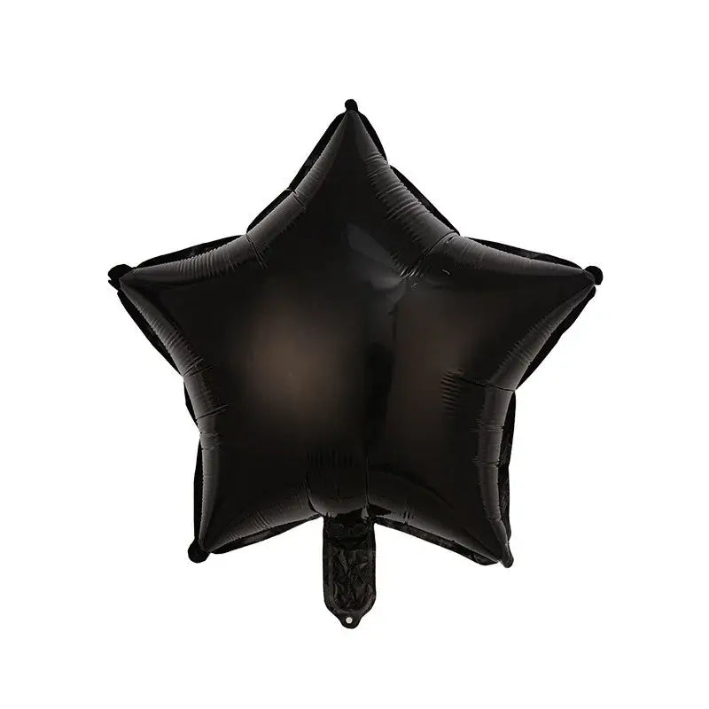 Set 5 baloane folie metalizată – temă Halloween, figurina craniu 50,5×74 cm + stelute & cerculete, alb-negru