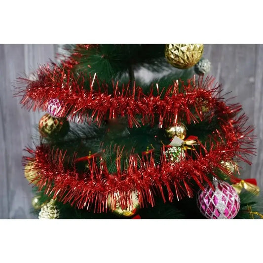 Betala craciun rosu, 2 m x 8 cm, folie PVC, interior exterior