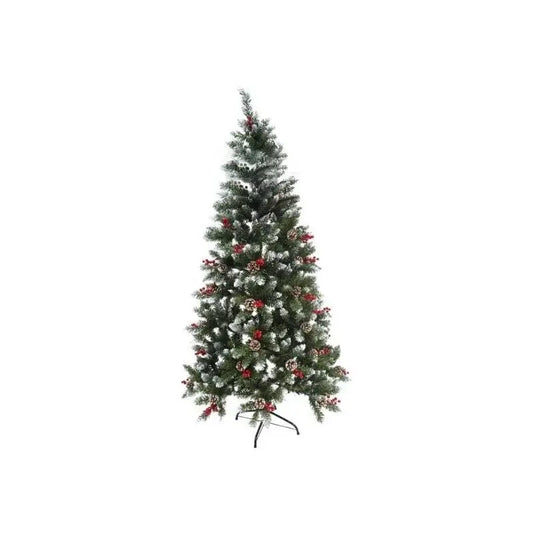 Brad artificial sectionat perete colt 1.50m verde decorat diametru 83cm