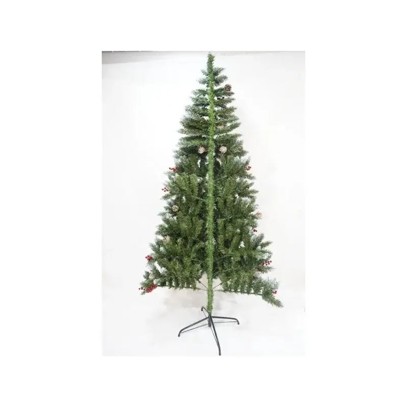 Brad artificial sectionat perete colt 1.50m verde decorat diametru 83cm