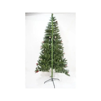 Brad artificial sectionat perete colt 1.50m verde decorat diametru 83cm