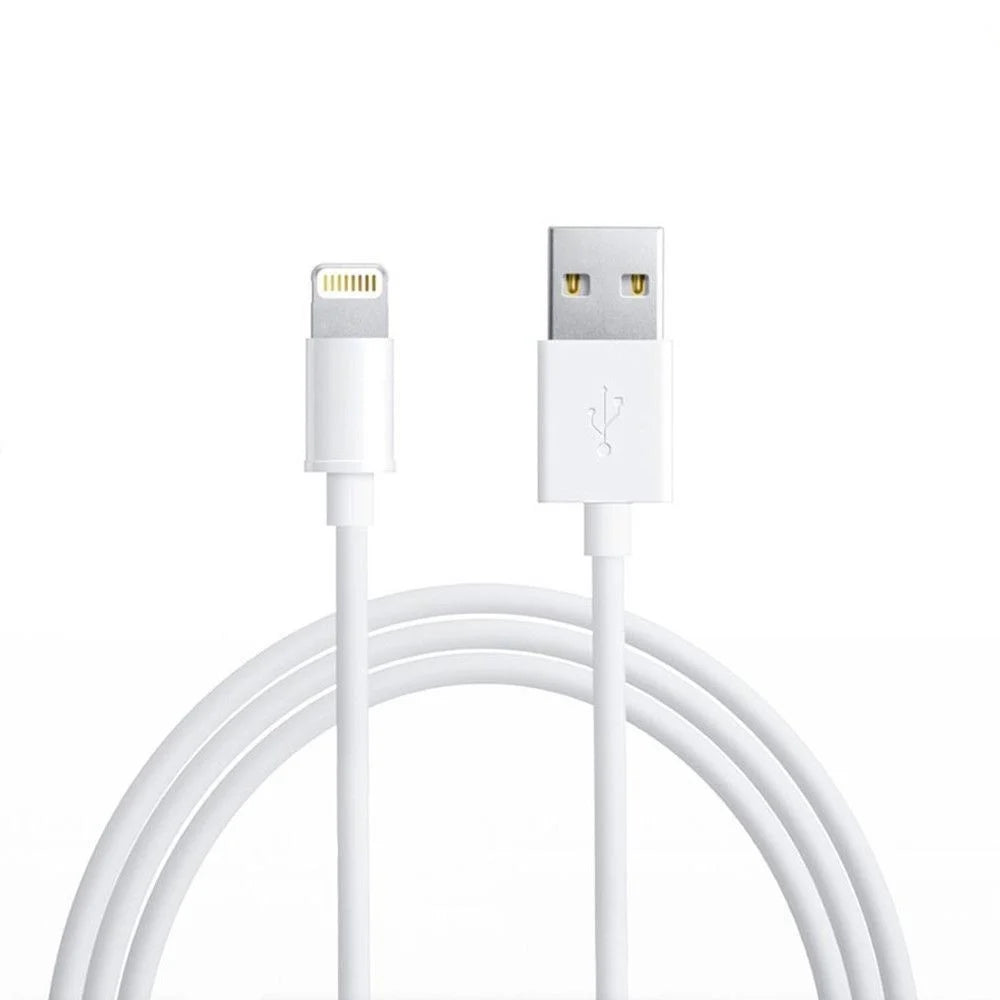 Cablu USB-A la Lightning 1 m, alb, compatibil cu iPhone, pentru incarcare si transfer de date