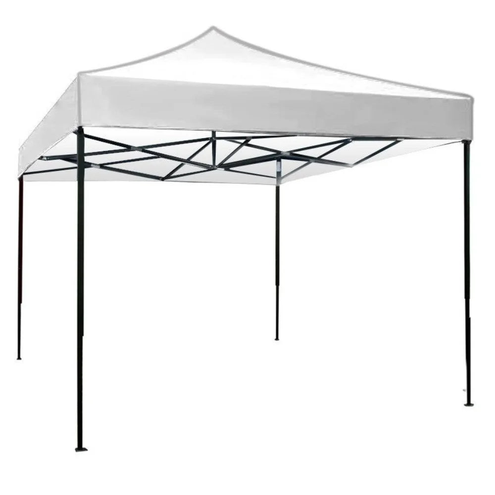 Cort pavilion pliabil 3x3 m, alb, cu cadru metalic, pentru gradina si curte