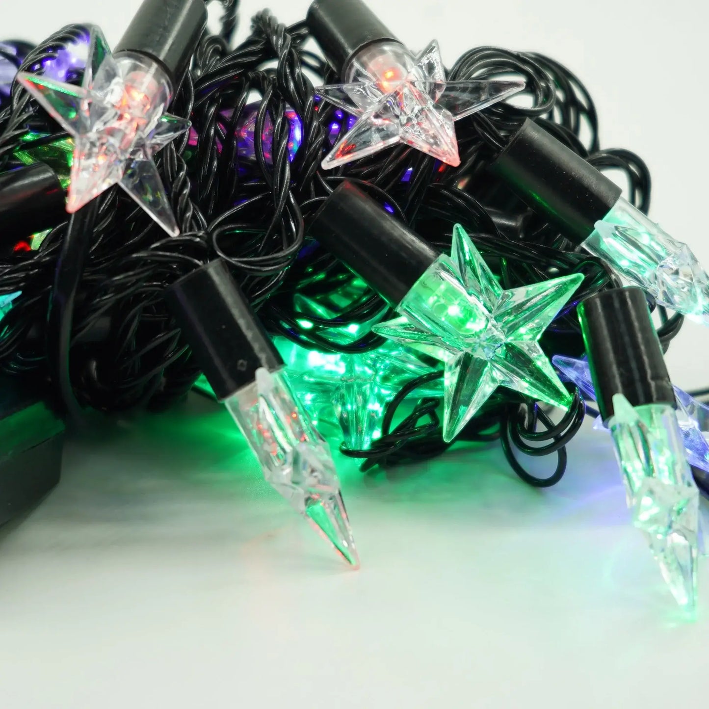 Instalație Crăciun liniară LED – 8 jocuri de lumină, fir negru, multicolor, interior/exterior