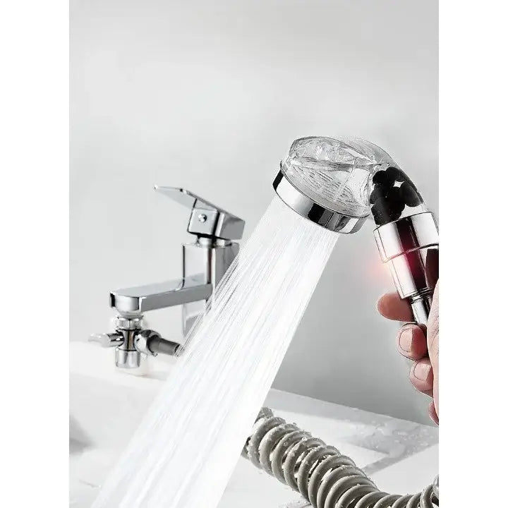 Set extensie de duş 4 piese – filtru ioni negativi + furtun flexibil 1,5 m, argintiu