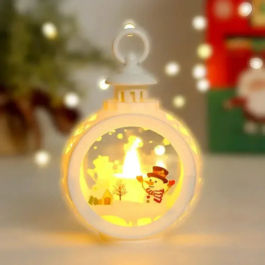 Felinar decorativ de Crăciun cu lumină LED –  baterii incluse, 13.5×9 cm