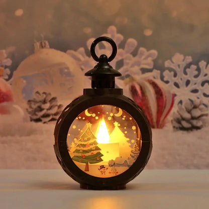 Felinar decorativ de Crăciun cu lumină LED –  baterii incluse, 13.5×9 cm