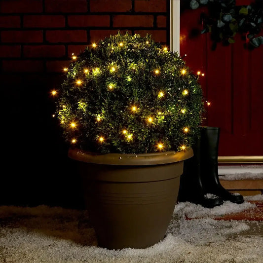 Instalație Crăciun – alb cald, fir negru, 8 moduri de lumină, interconectabilă, interior/exterior