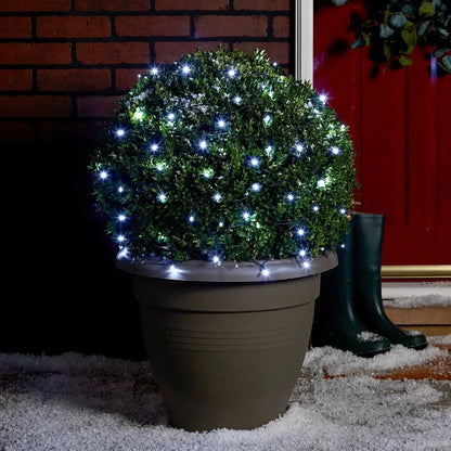 Instalație Crăciun – alb rece, fir negru, 8 moduri de lumină, interconectabilă, interior/exterior