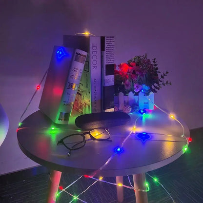 Instalație Crăciun liniară cu micro LED-uri – multicoloră, 8 jocuri de lumină, fir transparent, interior/exterior