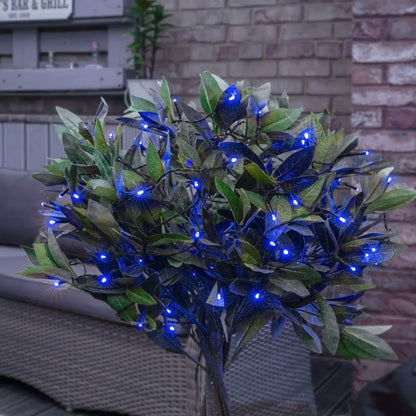 Instalație Crăciun liniară 17 m / 200 LED-uri – albastru, fir negru, 8 jocuri de lumină, interior/exterior