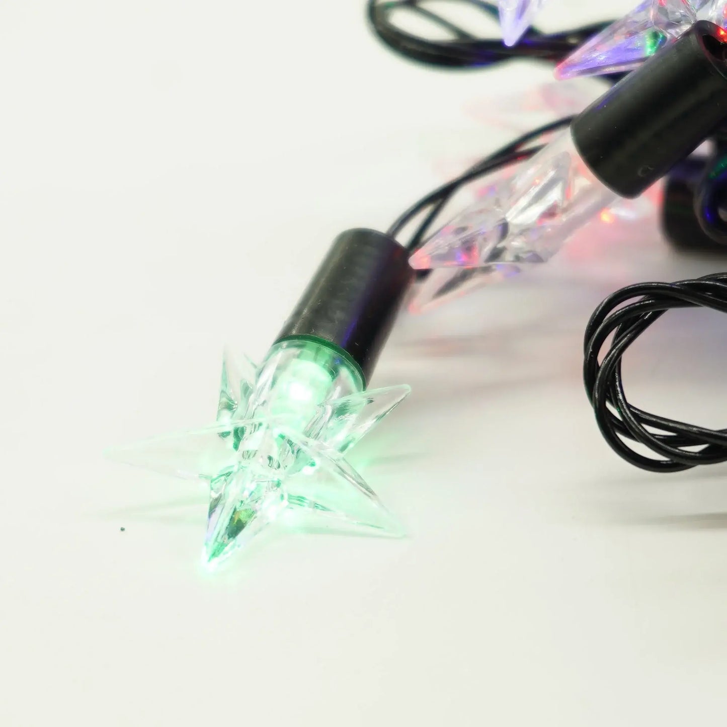 Instalație Crăciun liniară LED – 8 jocuri de lumină, fir negru, multicolor, interior/exterior