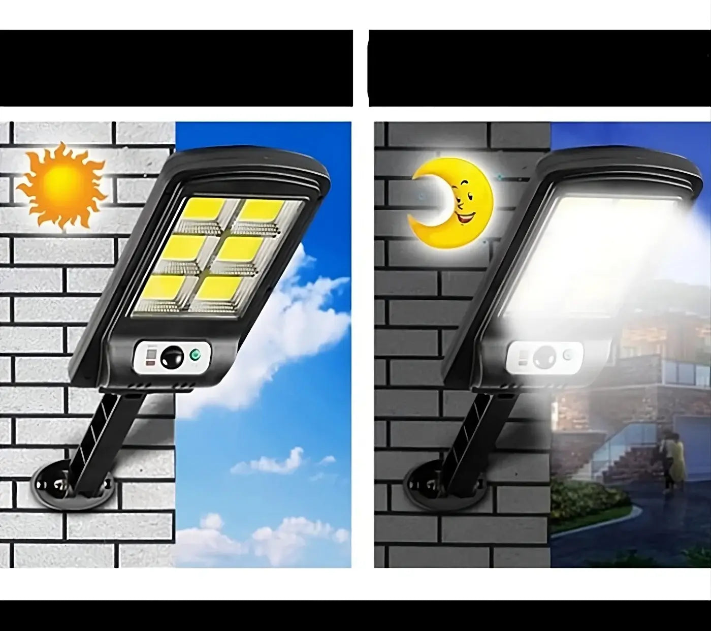 Lampă solară LED 37 cm cu senzor de mișcare și telecomandă