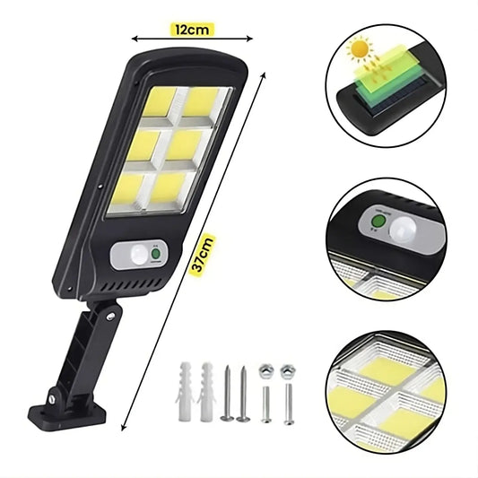 Lampă solară LED 37 cm cu senzor de mișcare și telecomandă