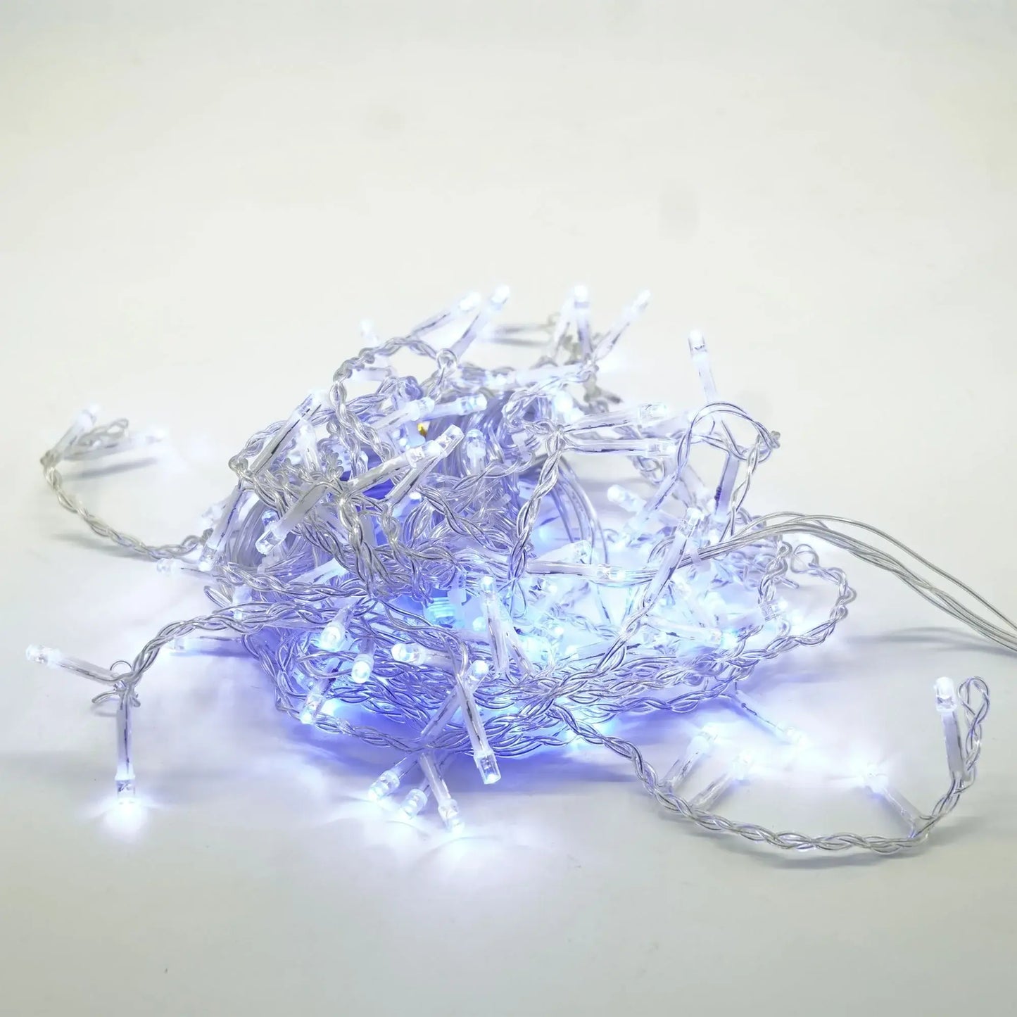 Instalație Crăciun tip franjuri / turturi – albastru, fir transparent, 8 moduri de lumină, interconectabilă, interior/exterior