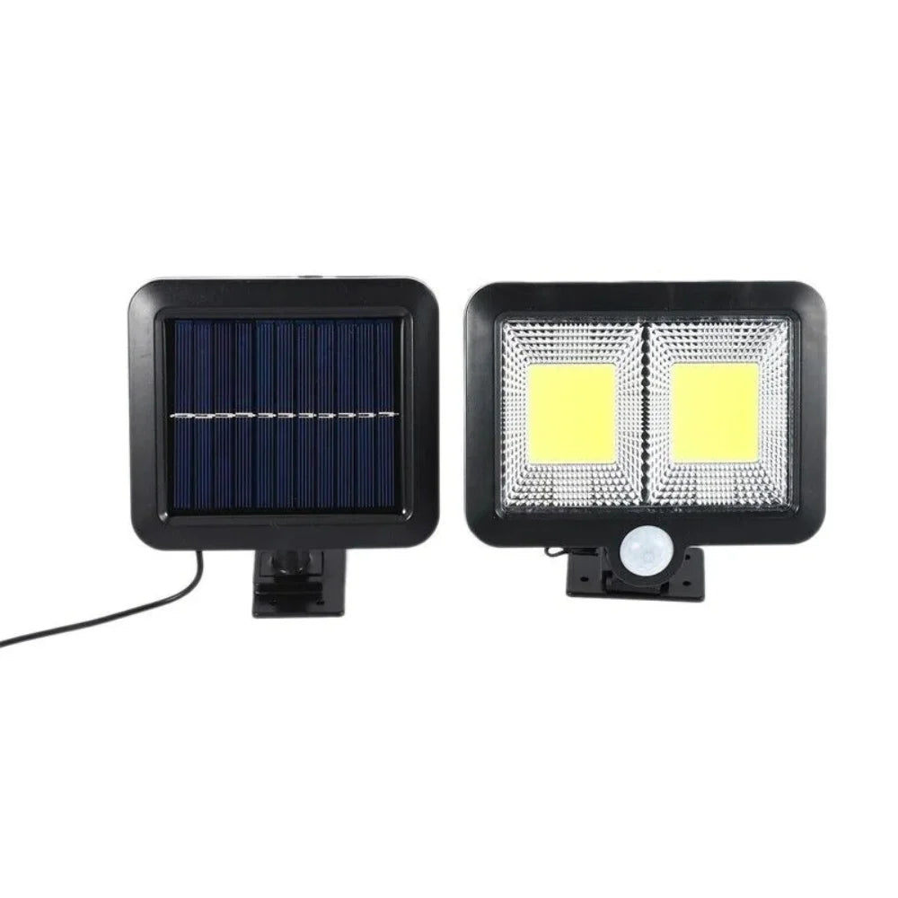 Lampa solara de exterior, cu senzor de miscare, 108 COB LED, 2400 lm, IP65, neagra