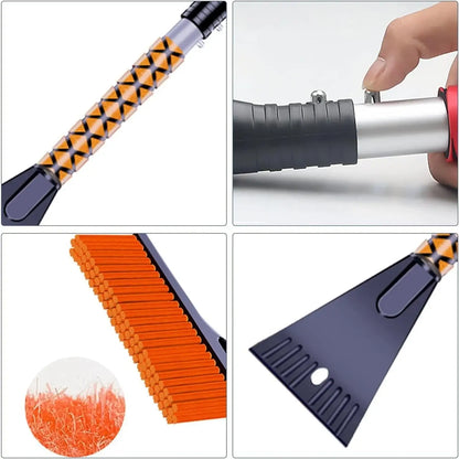 Perie de zăpadă cu racletă multifuncțională – demontabilă, mâner antiderapant, aluminiu + plastic, 68×24×11,1 cm