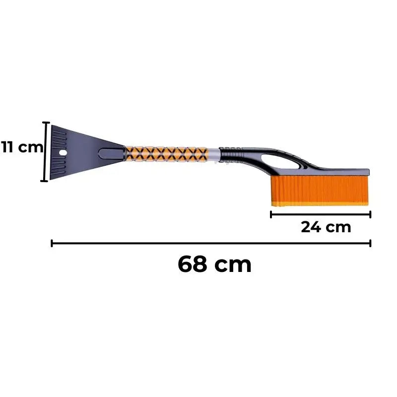 Perie de zăpadă cu racletă multifuncțională – demontabilă, mâner antiderapant, aluminiu + plastic, 68×24×11,1 cm
