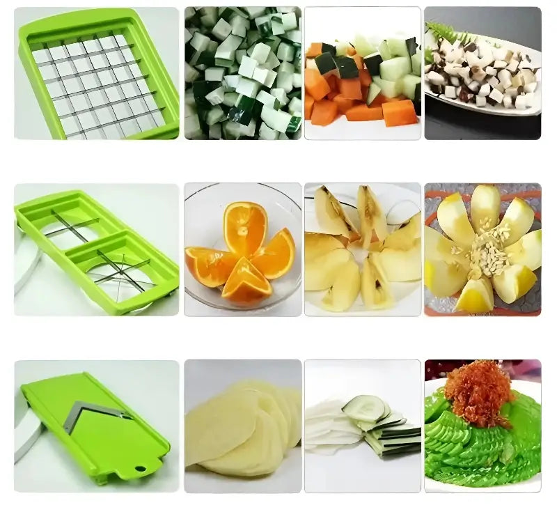 Răzătoare Multifuncțională, 22 Piese, Lame din inox, cutie colectoare