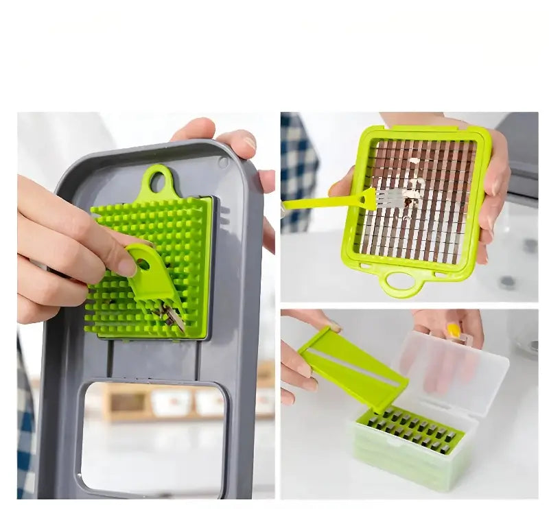 Răzătoare Multifuncțională, 22 Piese, Lame din inox, cutie colectoare