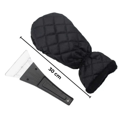 Set mănușă + racletă pentru zăpadă – impermeabil, izolație bumbac, 31×15 cm (negru)